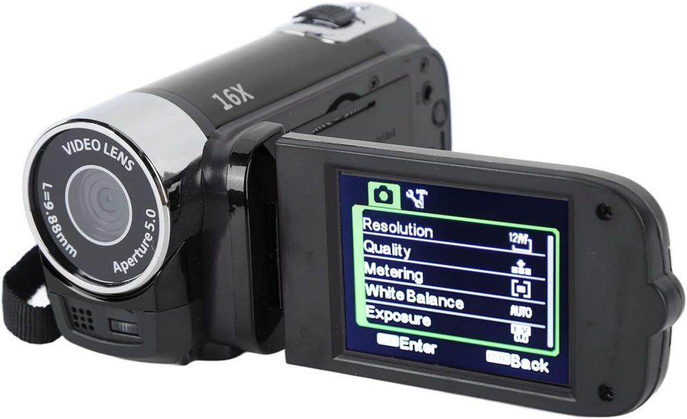 1080P HD Camera Camera Camcorder, 16MP DV Camera 16x Digital Zoom Video Camera, 2.7in TFT Rotatable Screen, Built in Speakers, USB (Black) - Image 6