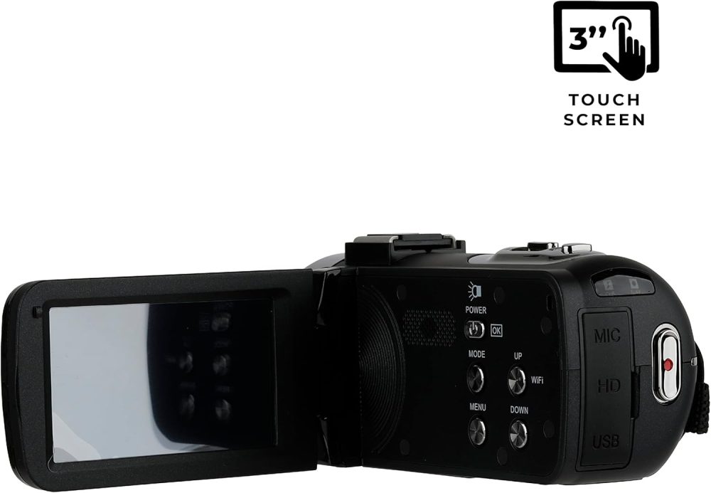 Vivitar 4K Video Camera, Wi-Fi Ultra HD Camcorder with 18x Digital Zoom, 3” IPS Touchscreen Video Recorder with Night Vision, Vlogging Camera with 3.5mm Microphone Jack, Rechargeable, SD Card Slot - Image 5